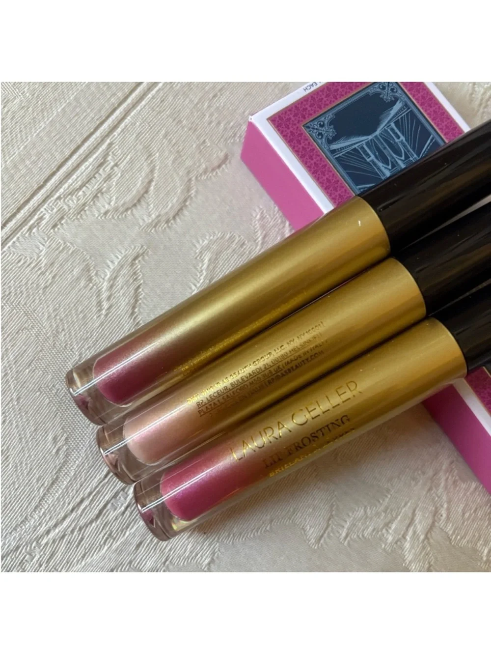 Laura Geller Lip Frosting Lipgloss Trio Set BNIB